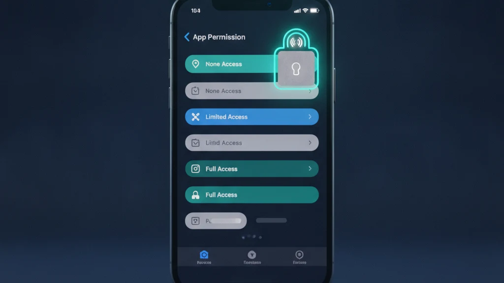 Ein iPhone Einstellungen Bildschirm zeigt die Fotozugriffsstufen von Apps neben dem gesperrten Symbol des Alben Ausgeblendet.